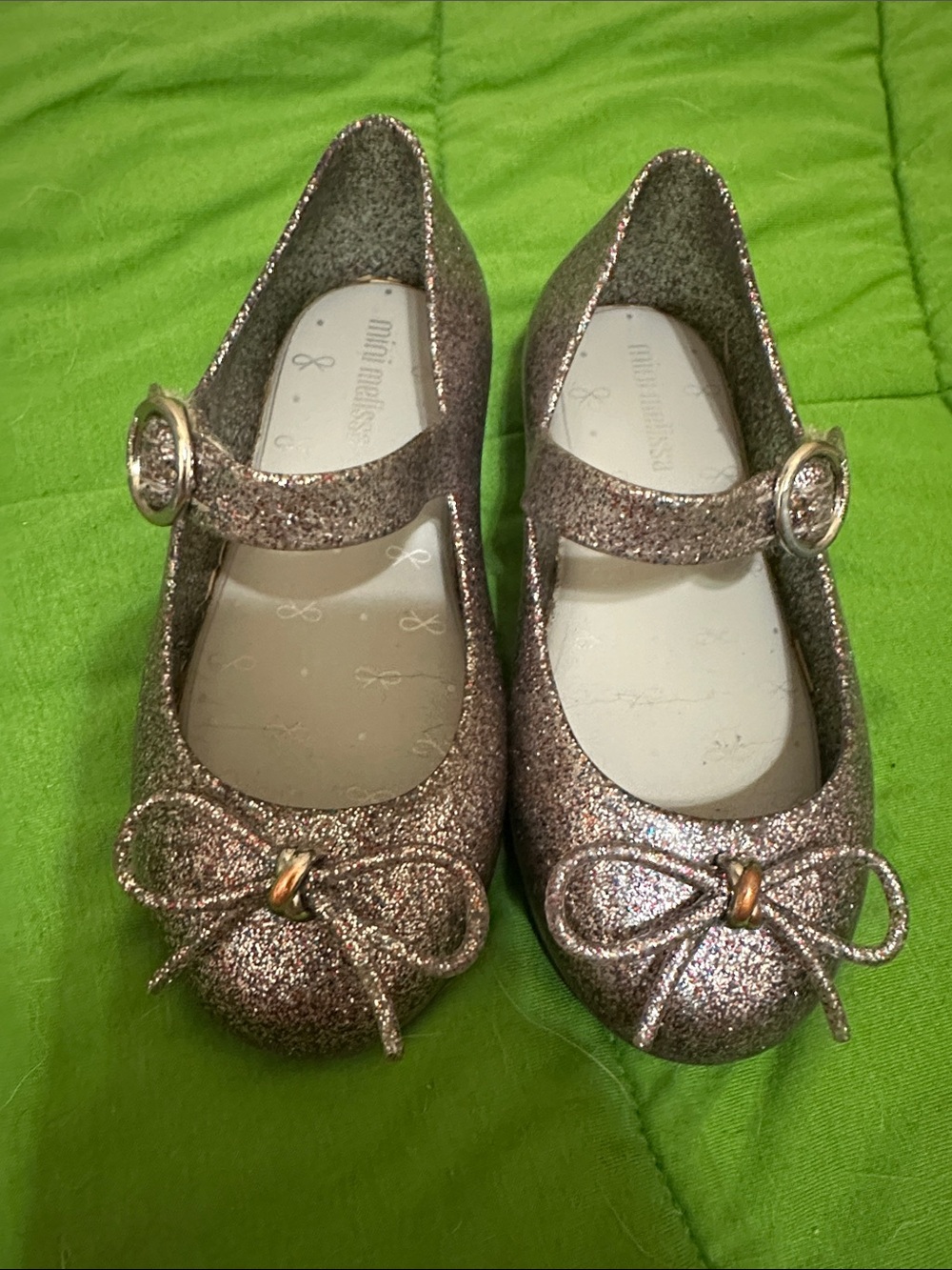 Mini Melissa Glitter Mary Janes in Glitter